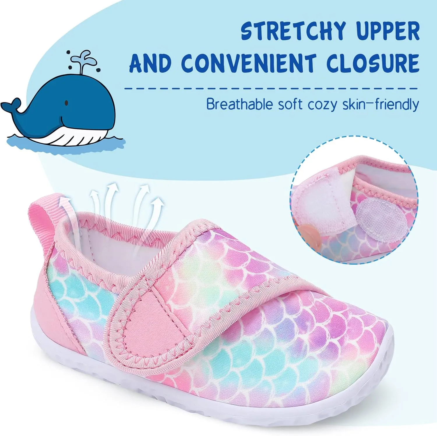 LeIsfIt Toddler Water Shoes Boys Girls Aqua Socks Kids Breathable Swim Shoes Non-Slip Barefoot Beach Shoes