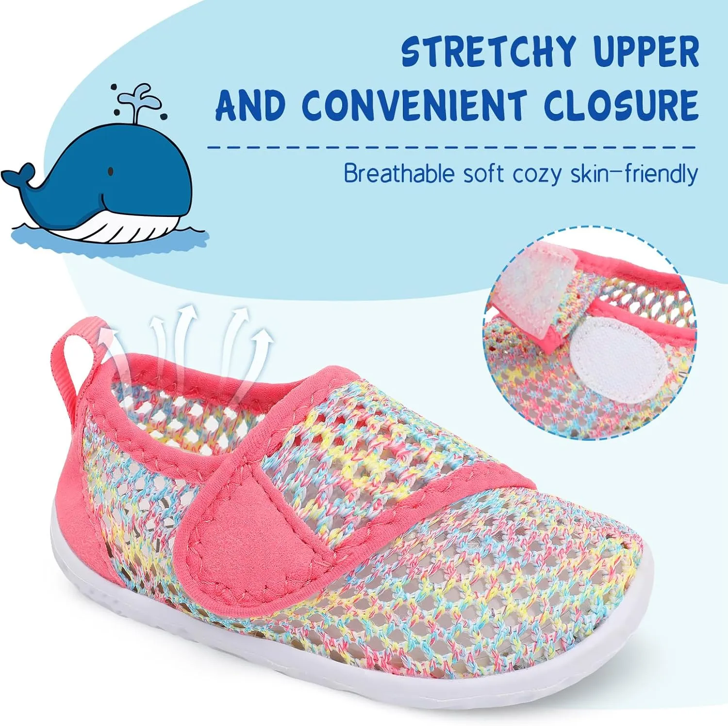LeIsfIt Toddler Water Shoes Boys Girls Aqua Socks Kids Breathable Swim Shoes Non-Slip Barefoot Beach Shoes