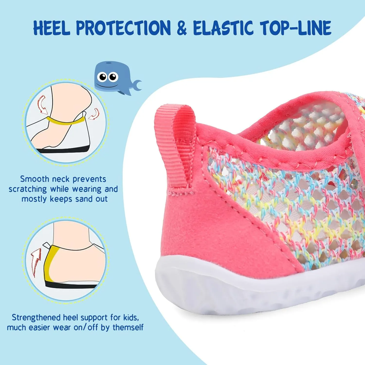 LeIsfIt Toddler Water Shoes Boys Girls Aqua Socks Kids Breathable Swim Shoes Non-Slip Barefoot Beach Shoes