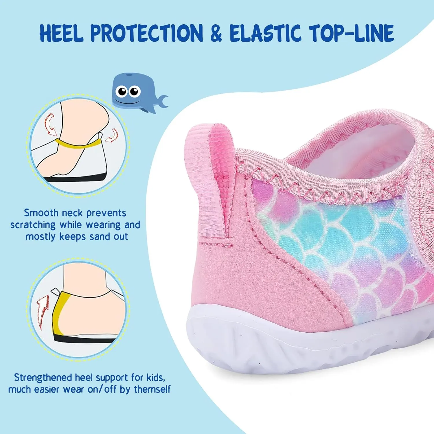 LeIsfIt Toddler Water Shoes Boys Girls Aqua Socks Kids Breathable Swim Shoes Non-Slip Barefoot Beach Shoes