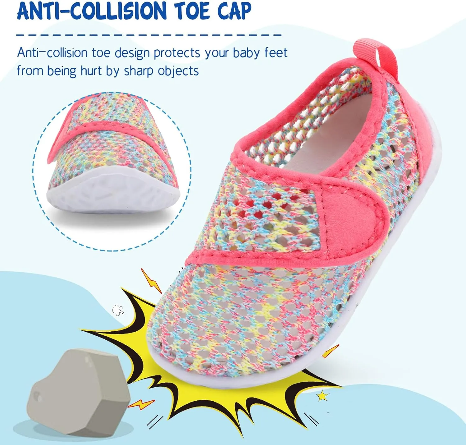 LeIsfIt Toddler Water Shoes Boys Girls Aqua Socks Kids Breathable Swim Shoes Non-Slip Barefoot Beach Shoes