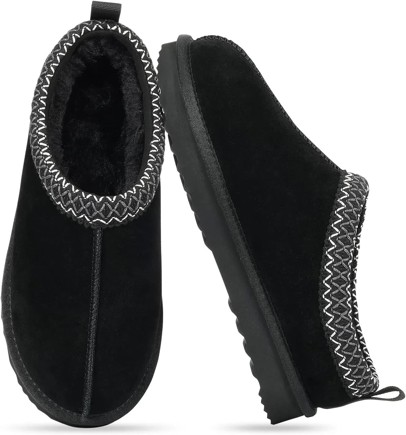 Litfun Women's Fuzzy House Slippers Genuine Suede Fluffy Winter Slipper Cozy Furry Warm Shoes Indoor/Outdoor