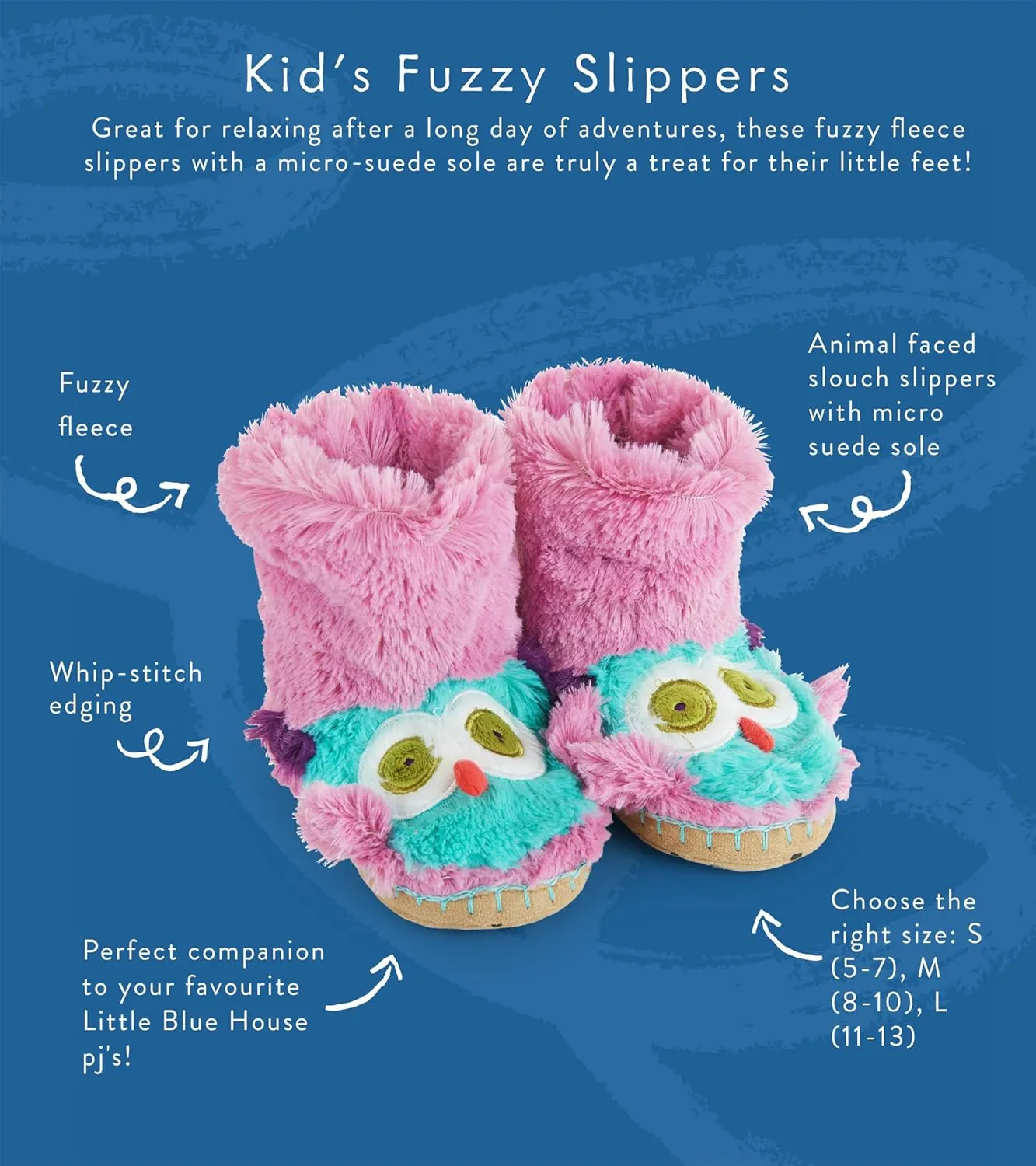Little Blue House by Hatley Girls' Hi-top Slouch Animal Slipper