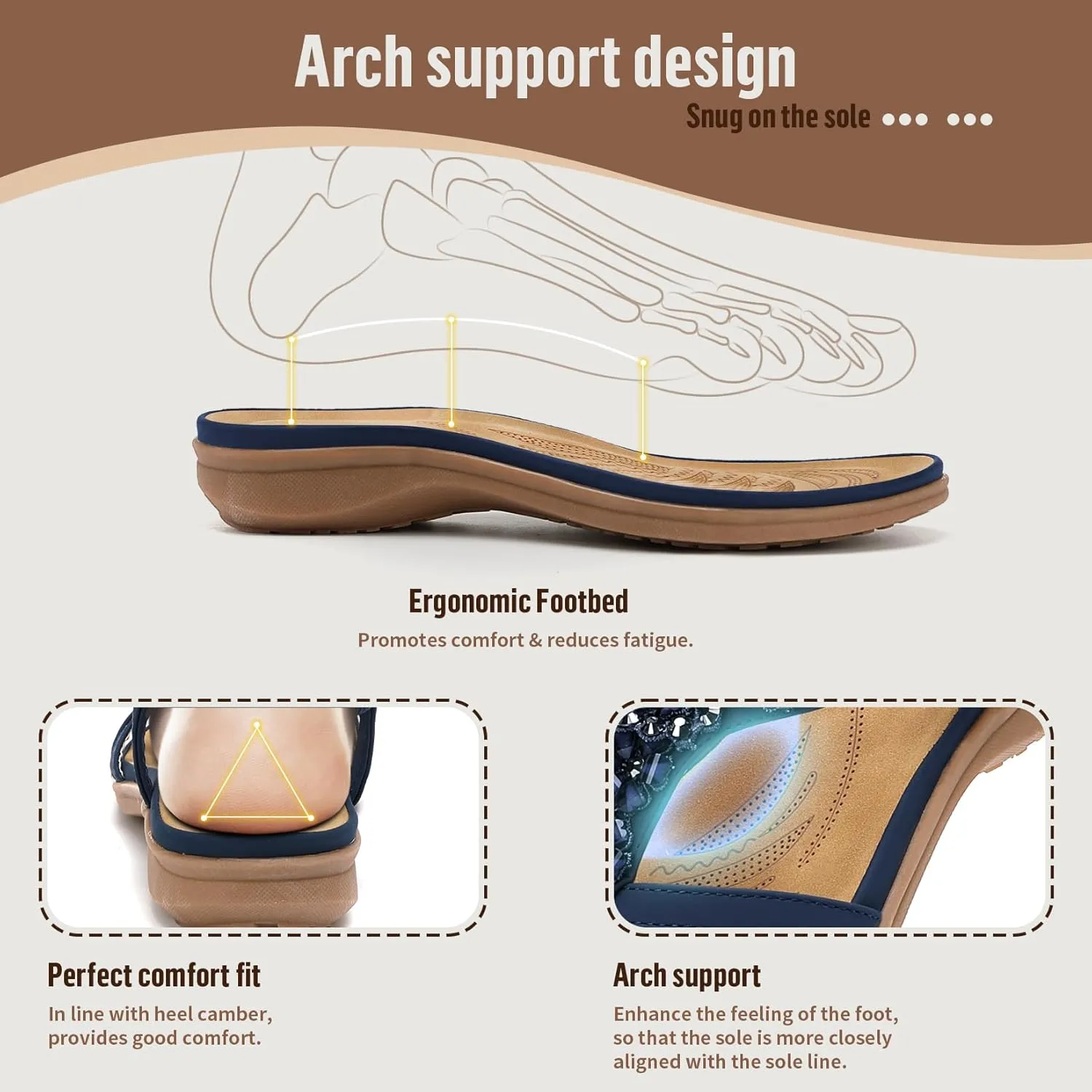 Littleplum Sandals Women Flat Dressy Sandal Summer Comfortable Slip-on Casual Beach Shoes Dress Bohemian Ankle Elastic Flats Sandals