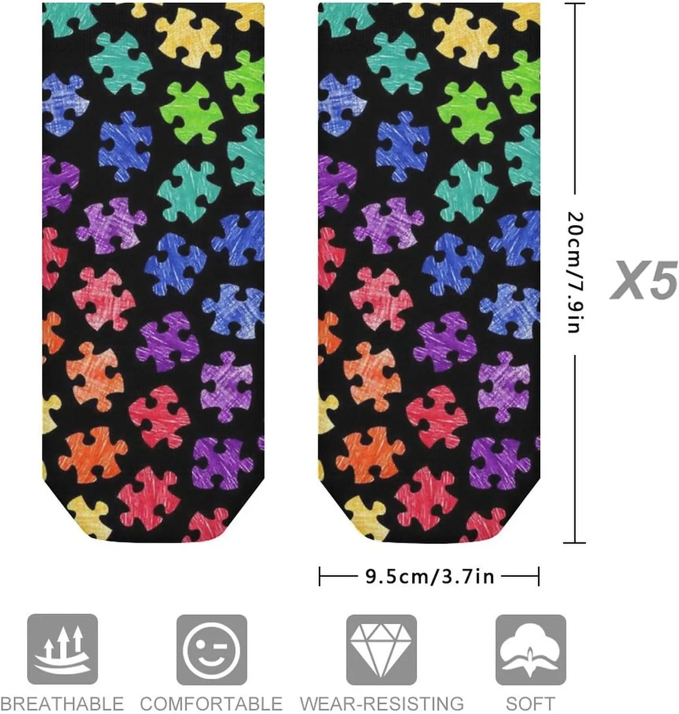 Low Cut Ankle Socks No Show Short Athletic for Men 5 Pairs