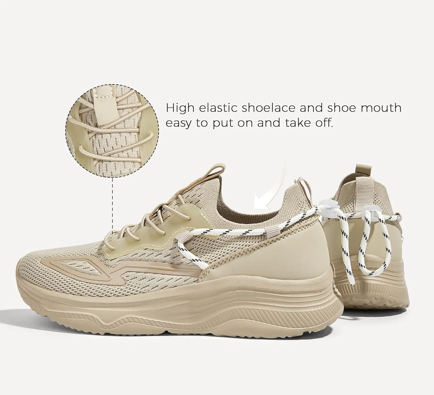 LUCKY STEP Women's Slip On Walking Shoes Mesh Tennis Workout Comfortable Lightweight Athletic Gym Trainers Stylish Breathable Fashion Sneakers