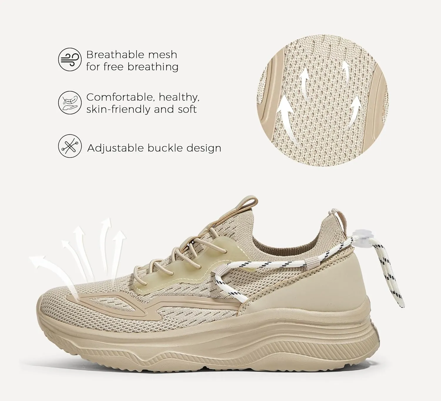 LUCKY STEP Women's Slip On Walking Shoes Mesh Tennis Workout Comfortable Lightweight Athletic Gym Trainers Stylish Breathable Fashion Sneakers