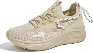 LUCKY STEP Women's Slip On Walking Shoes Mesh Tennis Workout Comfortable Lightweight Athletic Gym Trainers Stylish Breathable Fashion Sneakers