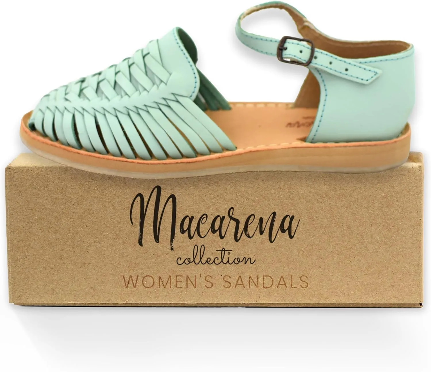 Macarena Collection Womens Shoes Leather Sandals Ankle for Women | Huarache Handmade Mexican Sandals Women | Comfortable & Stylish Womens Sandals 3050 Ankle Strap