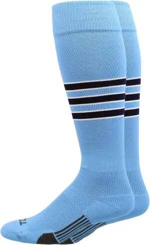 MadSportsStuff Dugout Striped Baseball Socks Softball Youth and Adult for Boys Girls Men Women Over the Calf Length