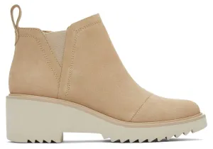 Maude Oatmeal Suede Wedge Boot