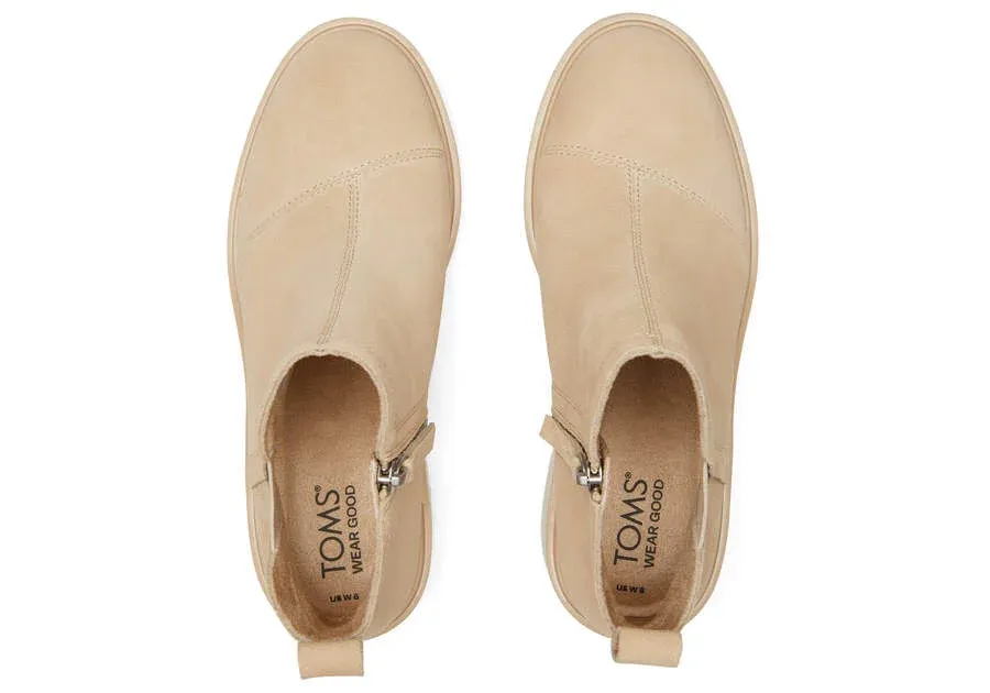 Maude Oatmeal Suede Wedge Boot