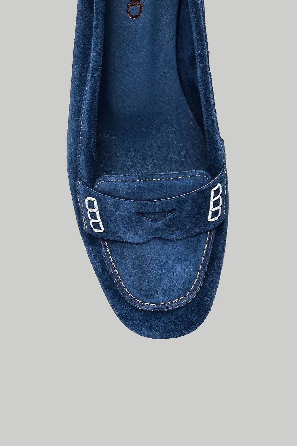 Mavi Süet Kadın Deri Loafer