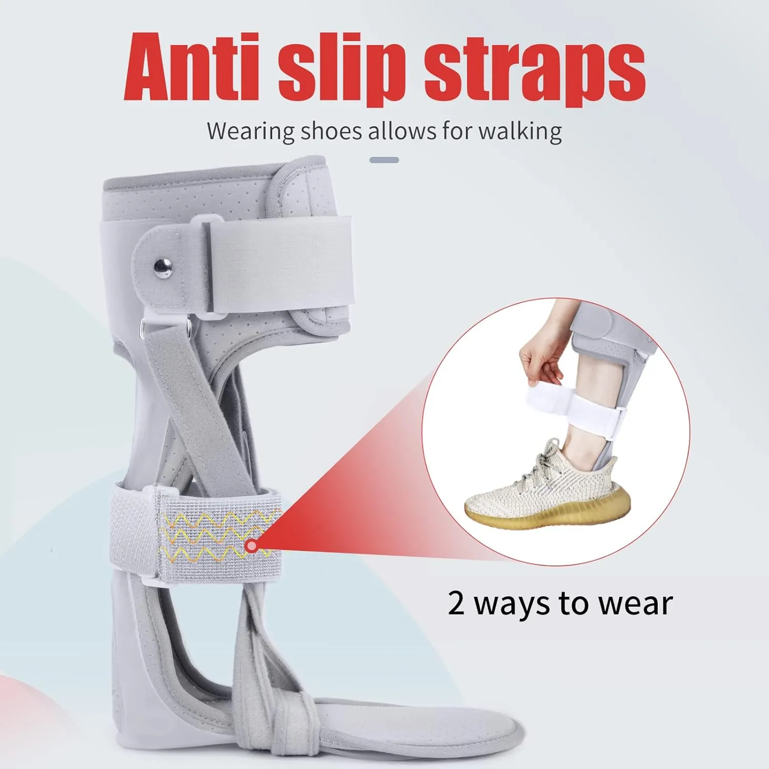 Medical AFO Foot Drop Brace - Drop Foot Braces for Walking - AFO Brace Walking with Shoe - Ankle Foot Orthosis for Stroke - Drop Foot Stabilizer Support for Men & Women Medium-Right (Comfort)
