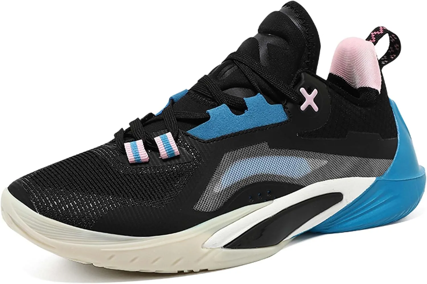 Mens and Womens Mid Top Lace Up Basketball Sneakers Non Slip and Breathable Running Shoes Rubber Sole Wear Resistant Walking Shoes Competitive Badminton Shoes Cross Training Shoes Skateboarding Shoes
