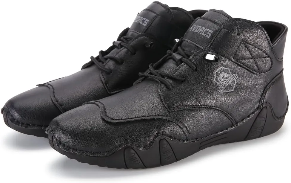 Mens Casual Leather Shoes Ankle Chukka Boots Slip On Mid top Walking Driving Loafer Lace-up Oxford Shoes