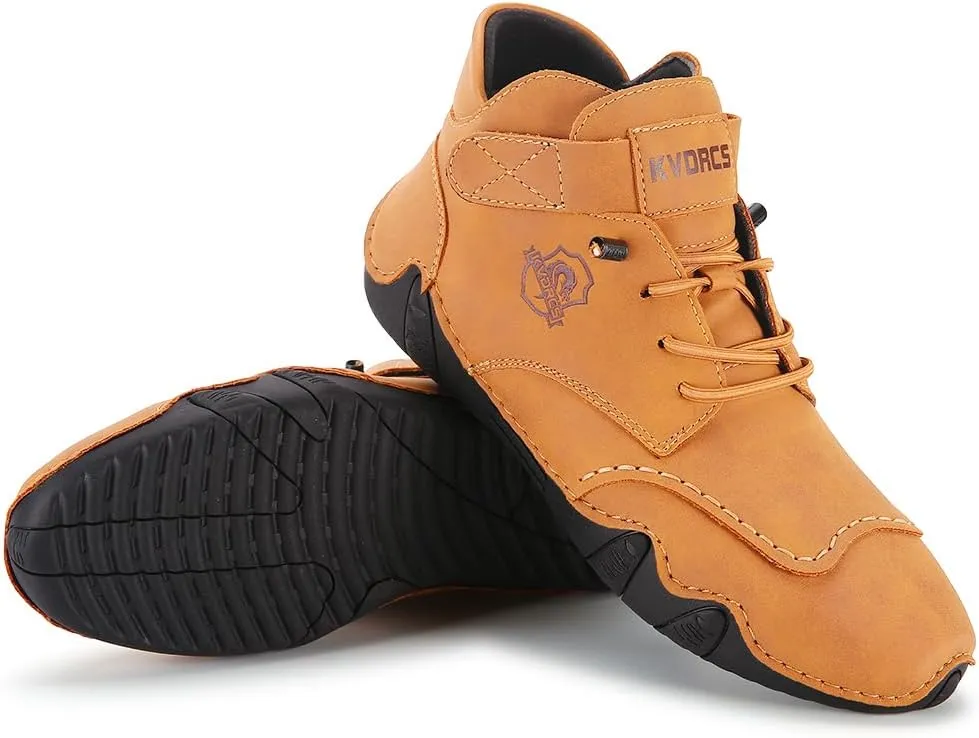 Mens Casual Leather Shoes Ankle Chukka Boots Slip On Mid top Walking Driving Loafer Lace-up Oxford Shoes