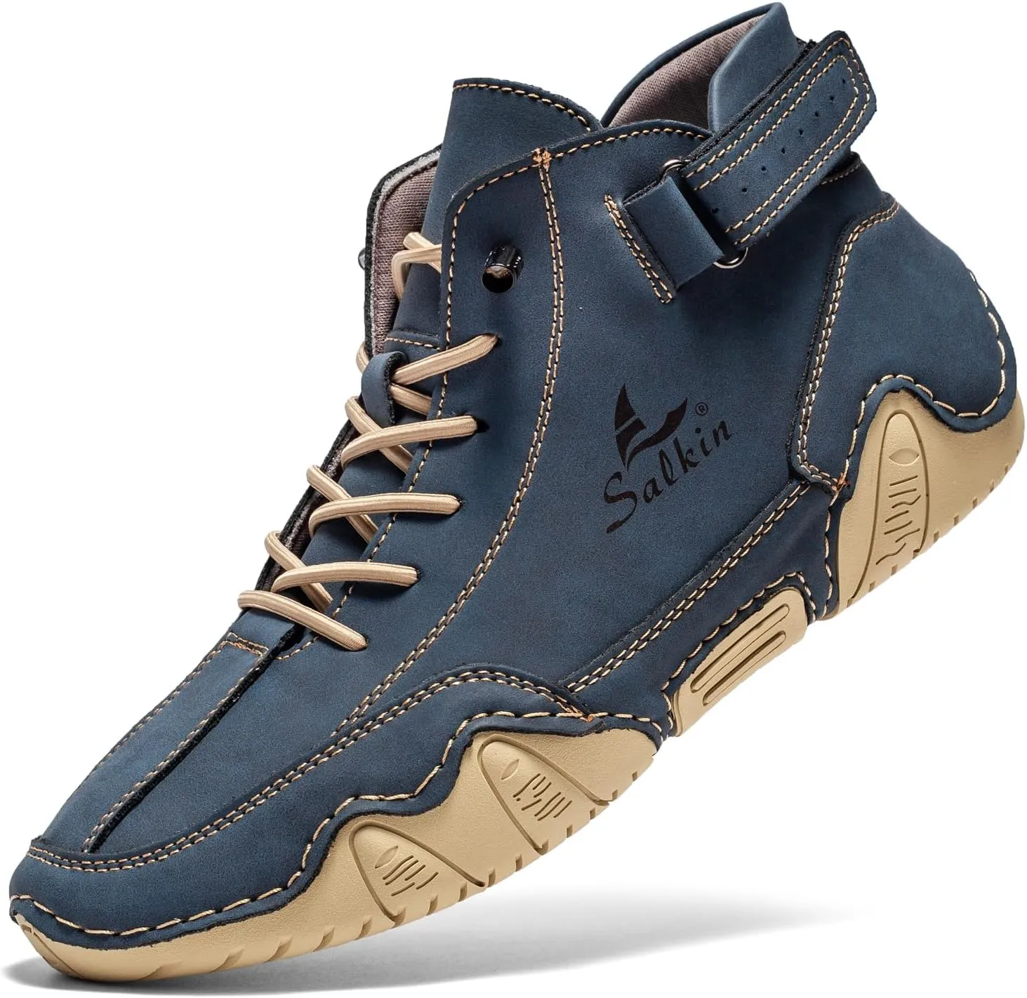 Men's Chukka Boots Non Slip Ankle Boots Leather Casual Boots for Men Slip on Lightweight Loafers Walking Driving Shoes
