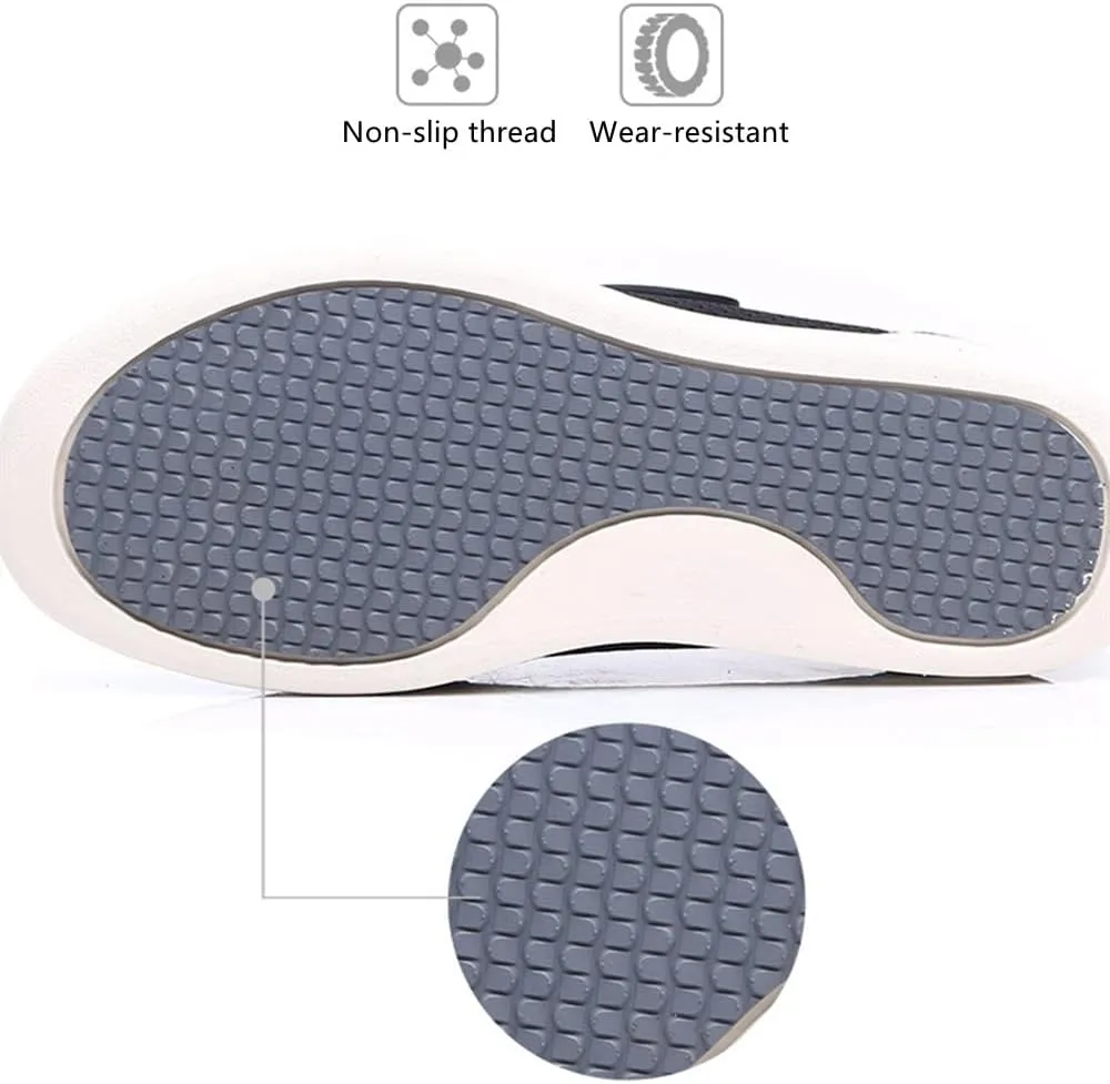 Men's Diabetic Edema Shoes with Adjustable Closure Non Slip Lightweight Walking Shoes for Elderly Swollen Feet Indoor/Outdoor