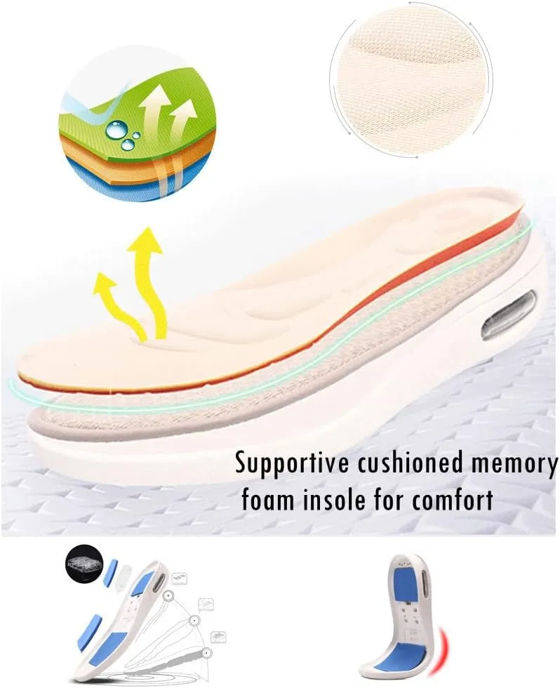 Men's Diabetic Edema Shoes with Adjustable Closure Non Slip Lightweight Walking Shoes for Elderly Swollen Feet Indoor/Outdoor