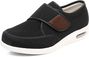 Men's Diabetic Edema Shoes with Adjustable Closure Non Slip Lightweight Walking Shoes for Elderly Swollen Feet Indoor/Outdoor