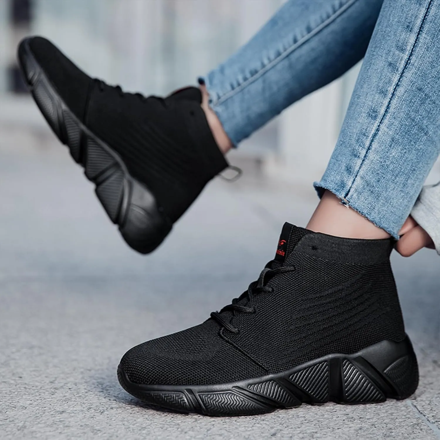 Men's High Top Breathable Sock Walking Shoes Casual Slip On Lightweight Soft Sole Fashion Sneakers Comfortable Work Gym Running Athletic Shoes