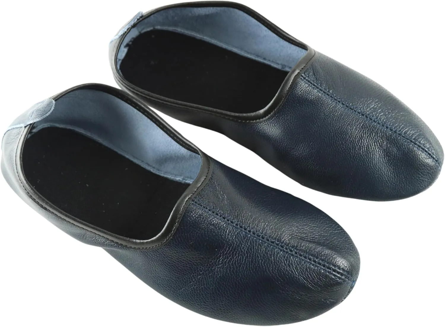 Mens Indoor Leather Slippers Traditional Babouche House Shoes Barefoot Moccasin