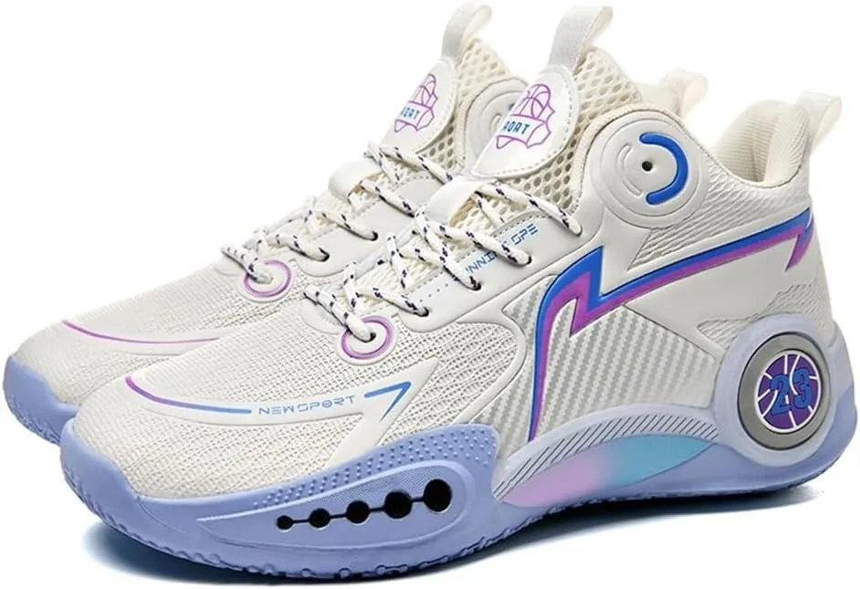Men's Lace Up Basketball Shoes are Breathable Lightweight Non Slip Grab Grip Outdoor Indoor Sports Training Boots