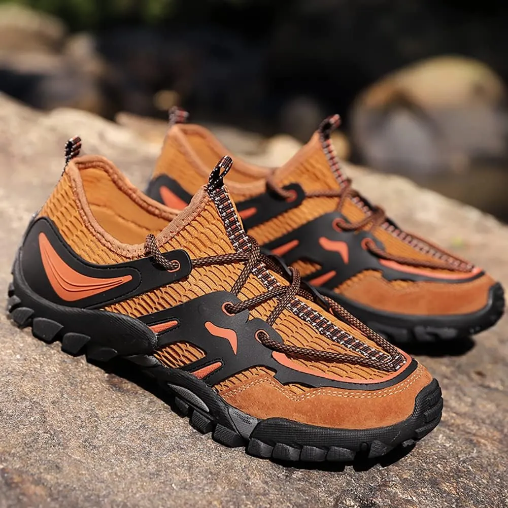 Men's Outdoor Hiking Shoes Summer Fashion Mesh Breathable Travel Shoes Field Adventure