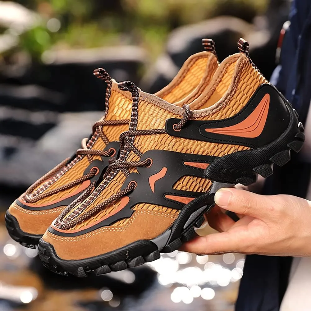 Men's Outdoor Hiking Shoes Summer Fashion Mesh Breathable Travel Shoes Field Adventure