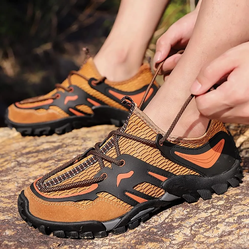 Men's Outdoor Hiking Shoes Summer Fashion Mesh Breathable Travel Shoes Field Adventure
