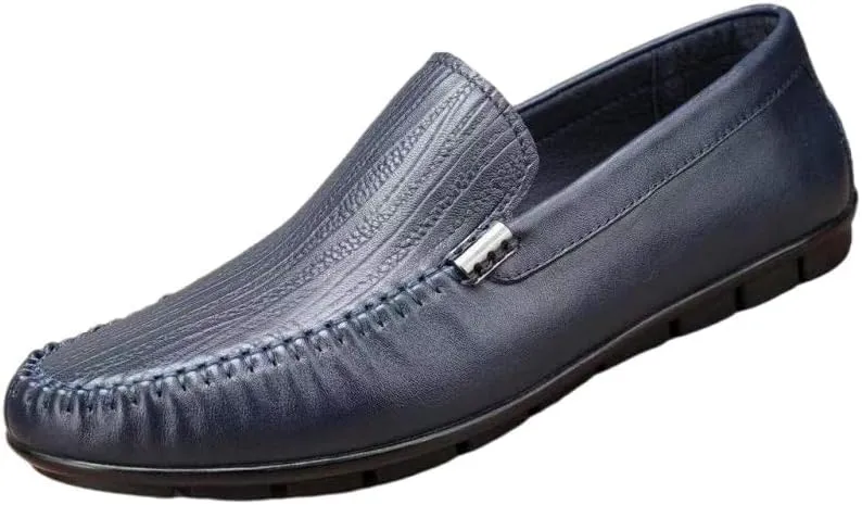 Men's Slip-on Shoe Classic Lightweight Sneaker Real Cowhide Leather Casual Shoes