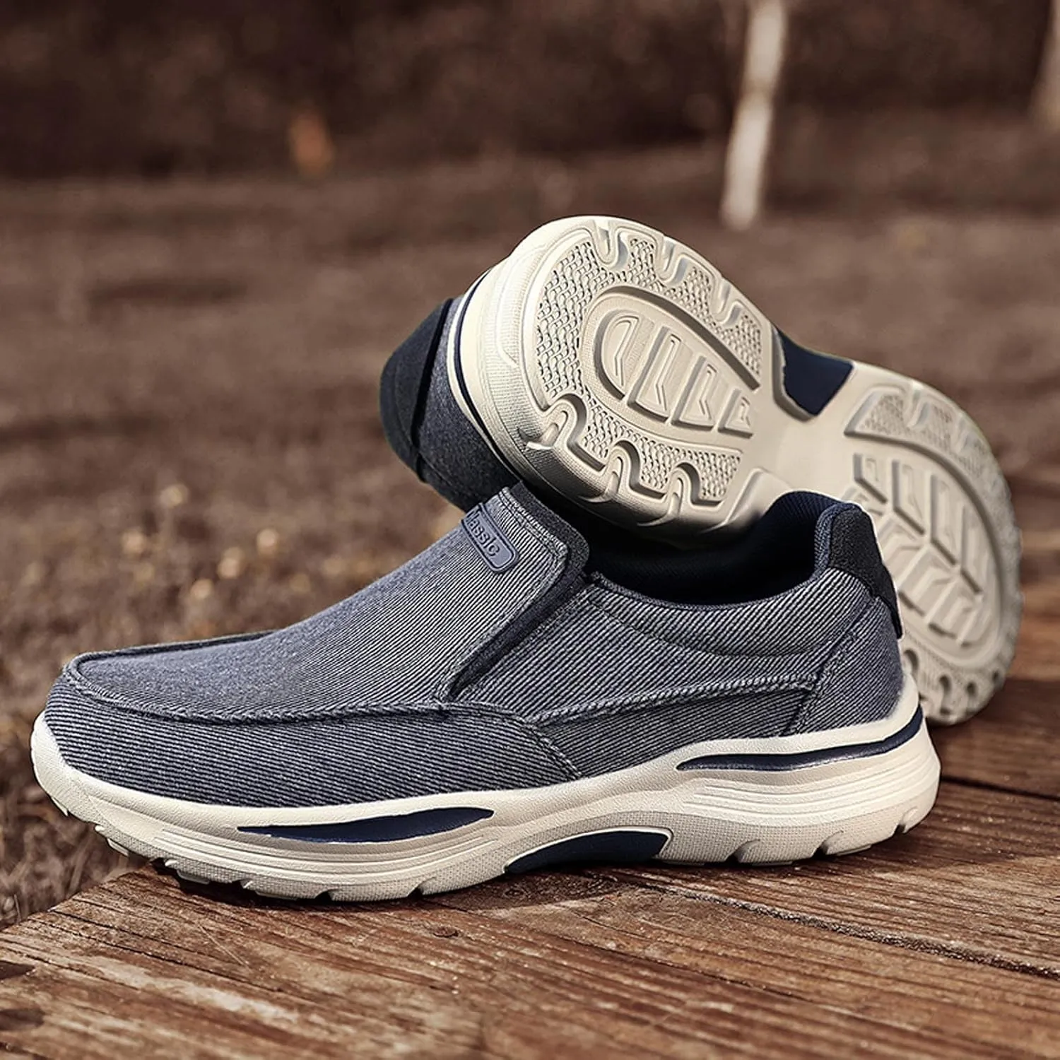 Men's Slip on Shoes Casual Loafers Walking Shoes Comfortable Orthopedic Shoes Lightweight Non Slip Sneakers with Arch Support