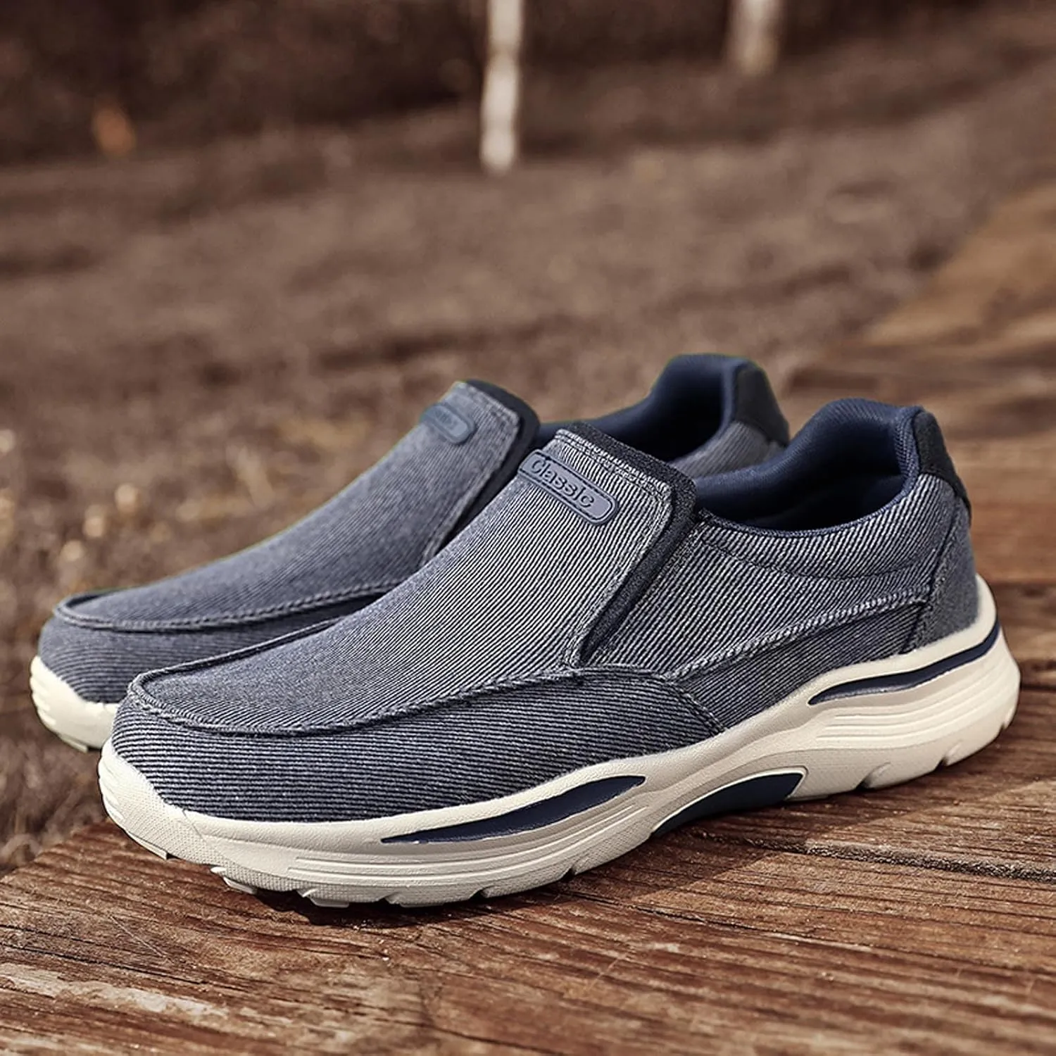 Men's Slip on Shoes Casual Loafers Walking Shoes Comfortable Orthopedic Shoes Lightweight Non Slip Sneakers with Arch Support