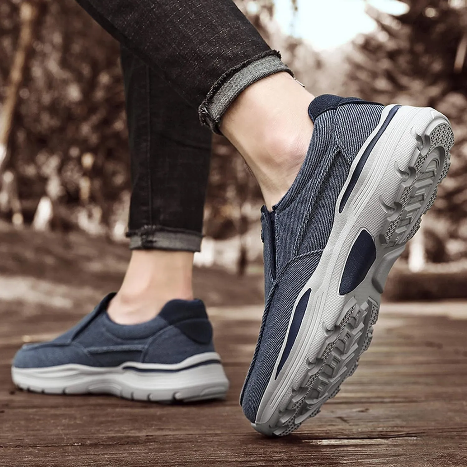 Men's Slip on Shoes Casual Loafers Walking Shoes Comfortable Orthopedic Shoes Lightweight Non Slip Sneakers with Arch Support