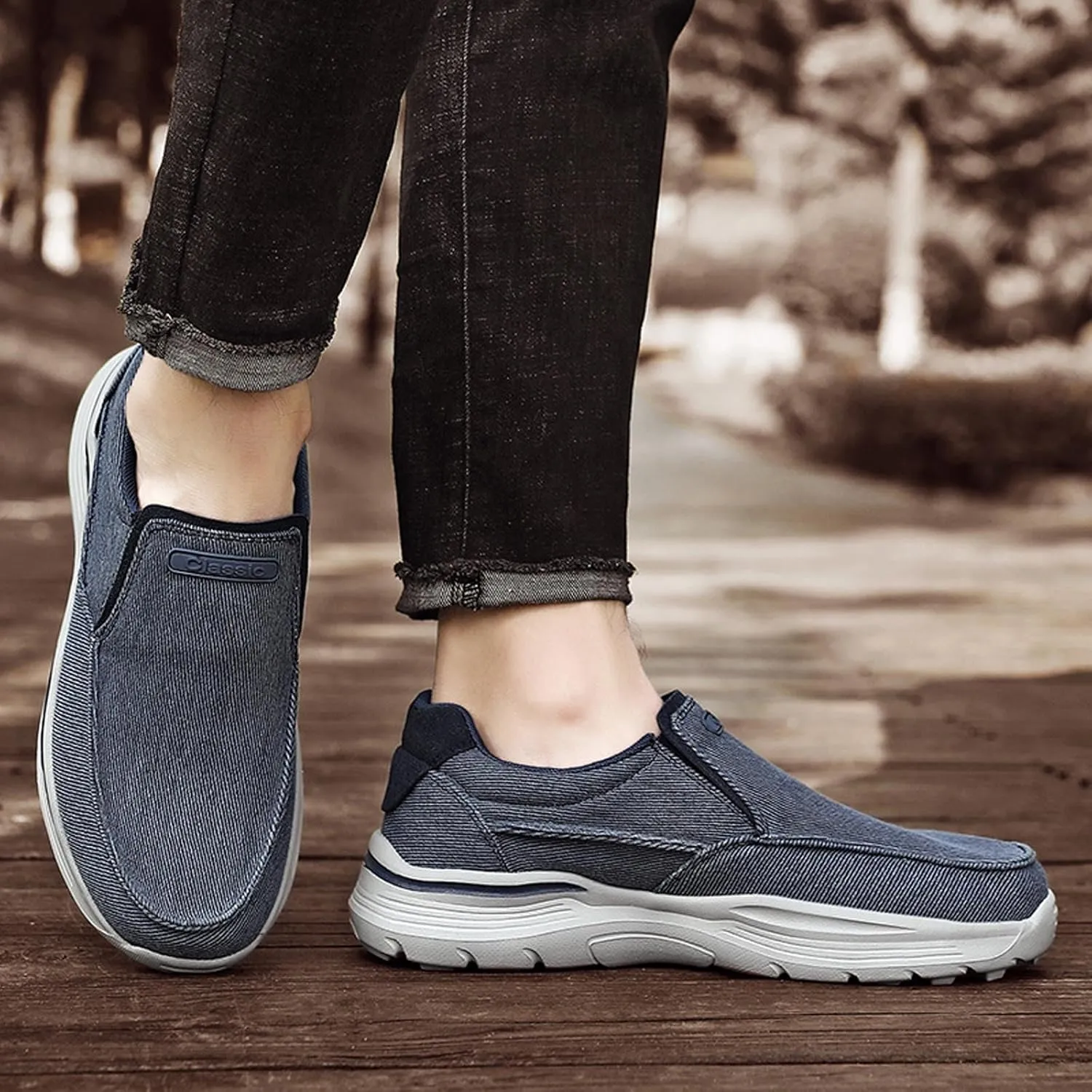 Men's Slip on Shoes Casual Loafers Walking Shoes Comfortable Orthopedic Shoes Lightweight Non Slip Sneakers with Arch Support