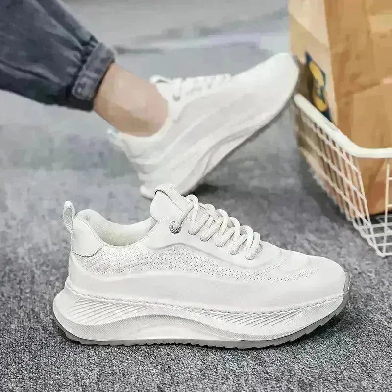 Men's Thick-soled Sports Running Shoes Casual Breathable Sneakers Lace-up Shoes