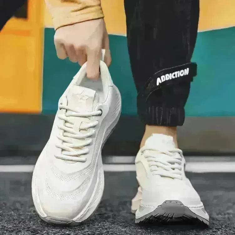 Men's Thick-soled Sports Running Shoes Casual Breathable Sneakers Lace-up Shoes