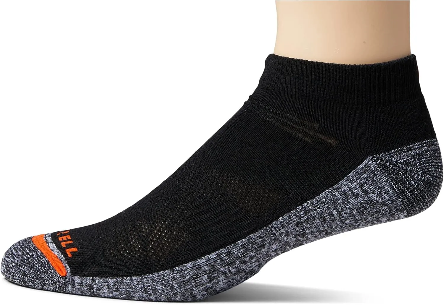 Merrell unisex adult Men's and Women's Lightweight Work Low Cut - 3 Pair Pack Comfortbase Repreve With Dur Socks, Black, Medium-Large