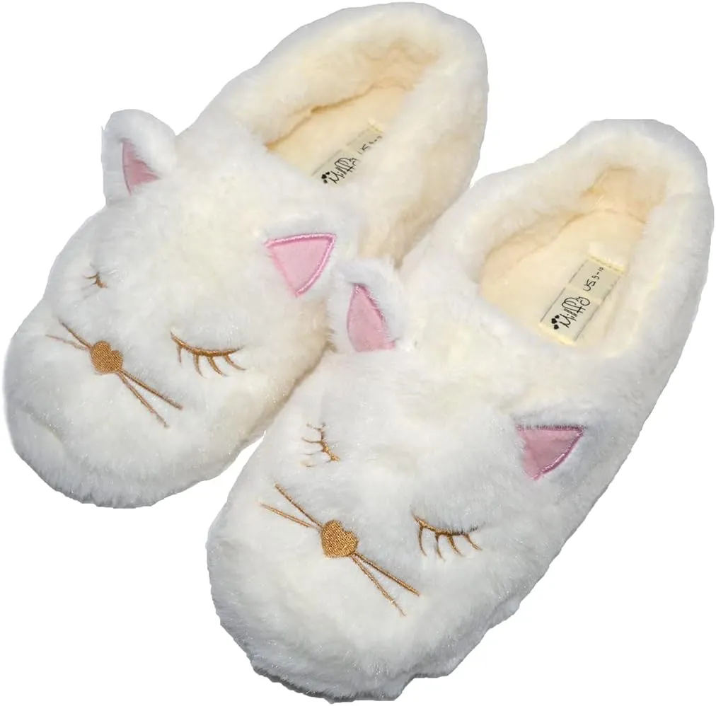 Millffy Warm Animal Soft Cozy Plush Slippers Womens House Slipper Bedroom cat Girl Fuzzy Slippers