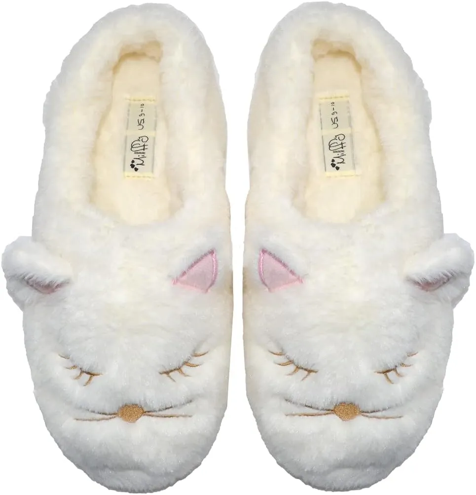 Millffy Warm Animal Soft Cozy Plush Slippers Womens House Slipper Bedroom cat Girl Fuzzy Slippers