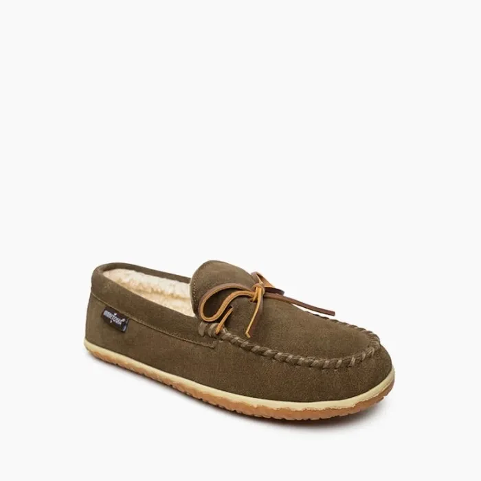 Minnetonka Men's 8-13 Berber Lined Tomm Slipper Autumn Brown