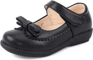 MK MATT KEELY Girls' Black Leather Shoes School Uniform Leisure Mary Jane Princess Shoes
