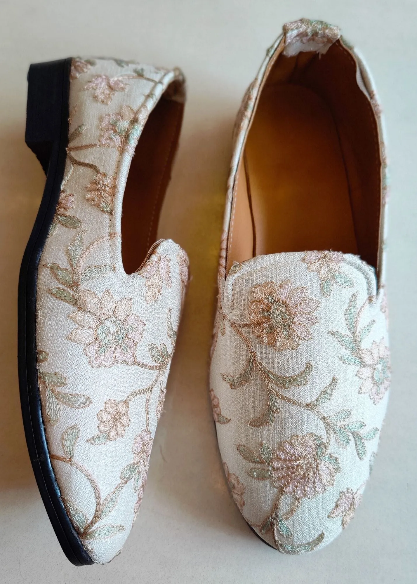 Multi Floral Embroidery Loafer Shoes for Mens