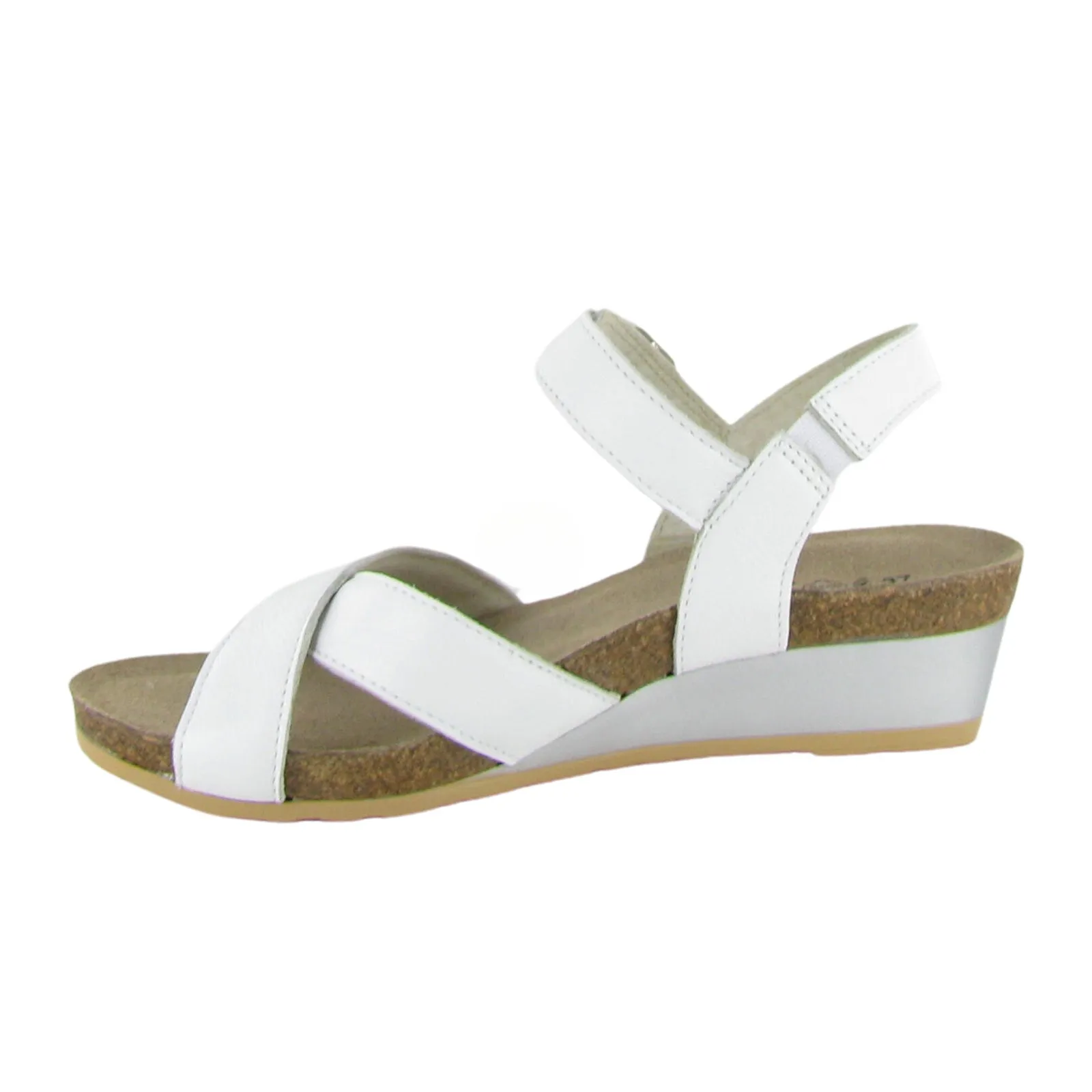 Naot Throne Wedge Sandal (Women) - Soft White Leather