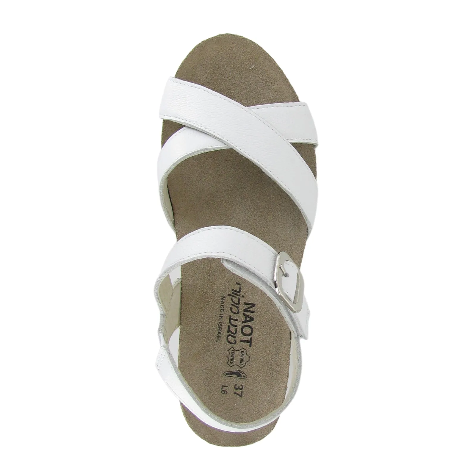 Naot Throne Wedge Sandal (Women) - Soft White Leather