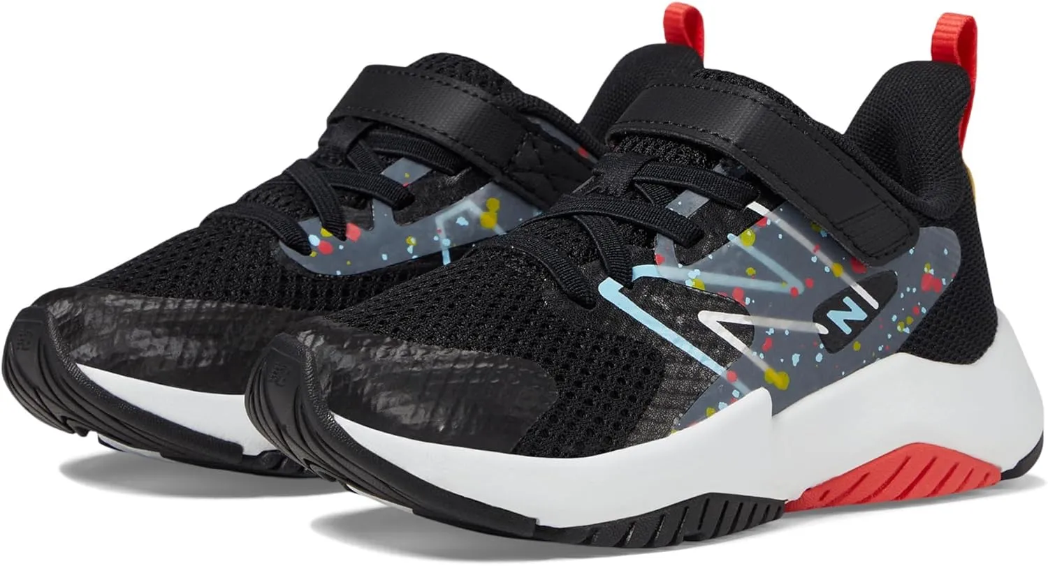 New Balance YTRAVHB2 Running Shoe, Black/Blast Red/Team Sky Blue, 12.5 US Unisex Little Kid