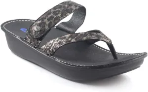 New Wolky Women's Tahiti Thong Sandal Leopardo Black 40