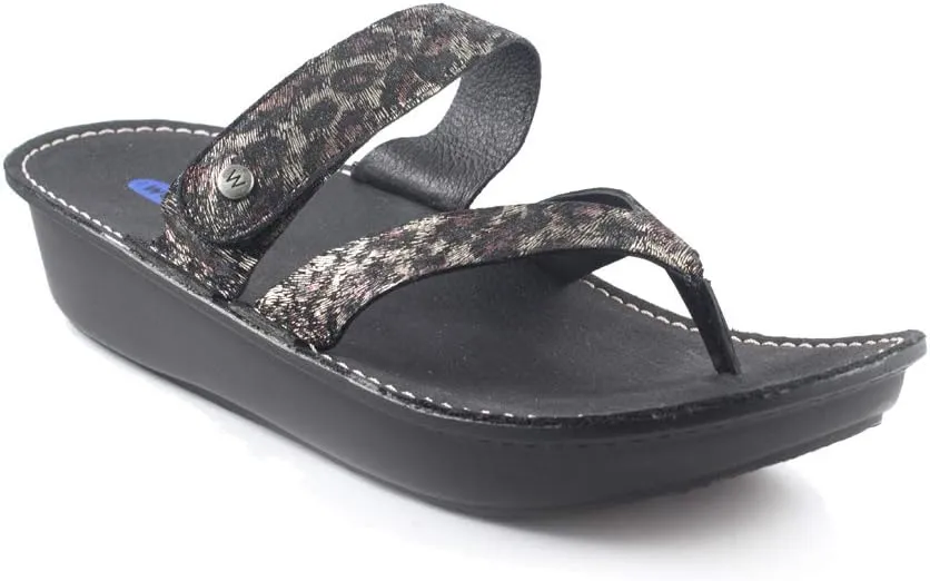 New Wolky Women's Tahiti Thong Sandal Leopardo Black 40