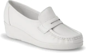 Nurse Mates Pennie Shoe | Slip-Resistant Loafer | Stain-Resistant | Comfort Support | White